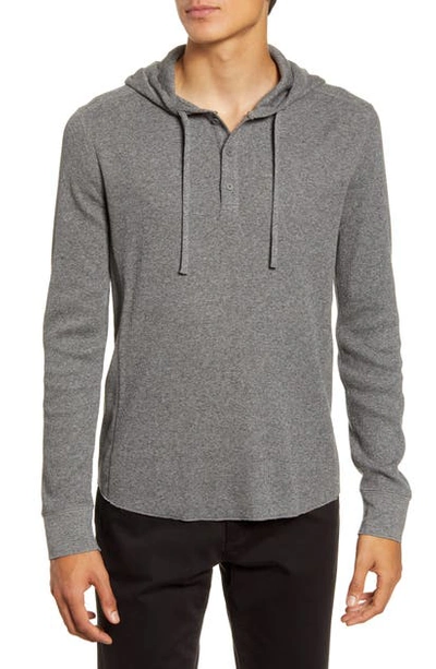 Shop Vince Regular Fit Hooded Sweatshirt In Heather Medium Grey