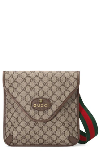 Shop Gucci Neo Vintage Gg Supreme Medium Messenger Bag In Brown