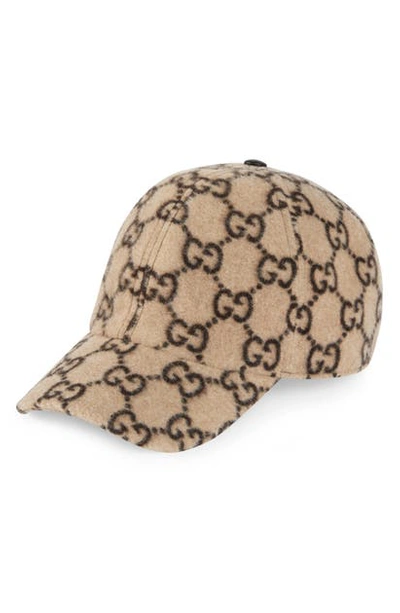 Shop Gucci Gg Wool Blend Baseball Cap In Beige