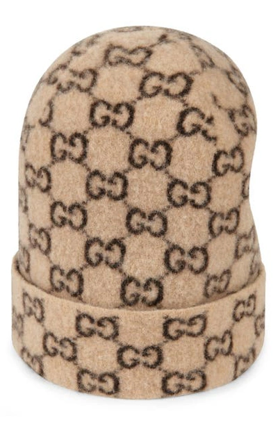 Shop Gucci Gg Wool Hat In Beige