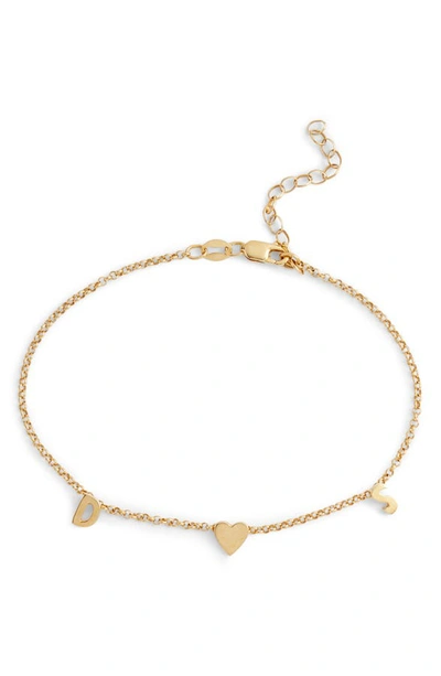 Shop Argento Vivo Personalized Two Initial Bracelet In Gold