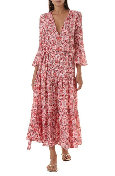 Shop Melissa Odabash Skye Cover-up Maxi Dress In Amalfi Red