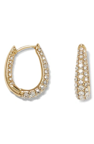 Shop Vince Camuto Pave Oval Hoop Earrings In Gold