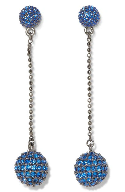 Shop Vince Camuto Disco Ball Pave Linear Drop Earrings In Hematite