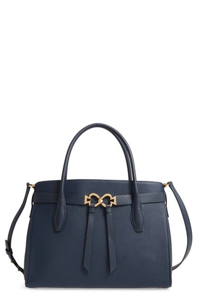 Shop Kate Spade Large Toujours Leather Satchel In Blazer Blue