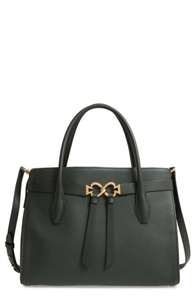 Shop Kate Spade Large Toujours Leather Satchel In Deep Evergreen