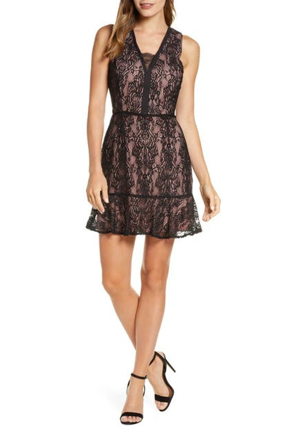 Shop Adelyn Rae Sophie Lace Dress In Black-blush