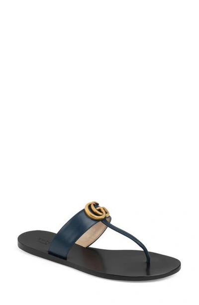 Shop Gucci Gg T-strap Sandal In Mud