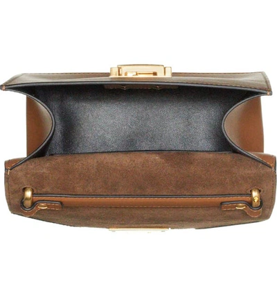 Shop Fendi Small Kan U Leather Shoulder Bag In Hazelnut/ Vibrato Gold