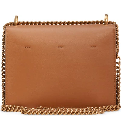 Shop Fendi Small Kan U Leather Shoulder Bag In Hazelnut/ Vibrato Gold