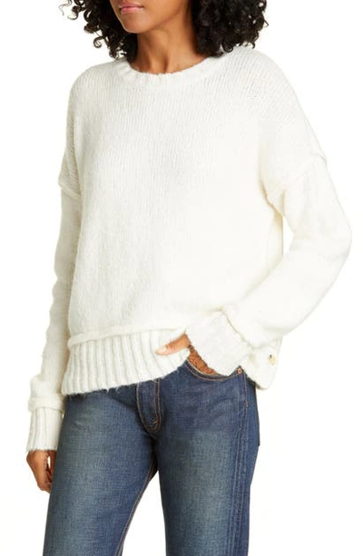 Shop Allude Button Detail Sweater In Ivory