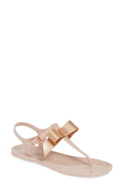 Shop Ted Baker Teiya T-strap Bow Sandal In Pink Blossom