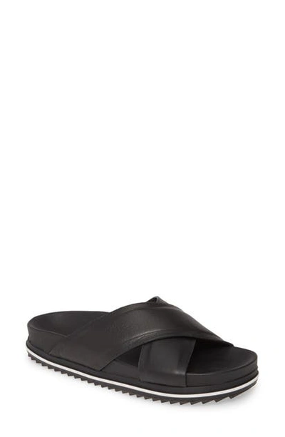 Shop Jslides Olivia Slide Sandal In Black Leather