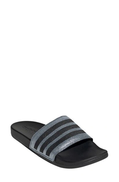 Shop Adidas Originals Adilette Comfort Sport Slide In Core Black/ Night Metallic