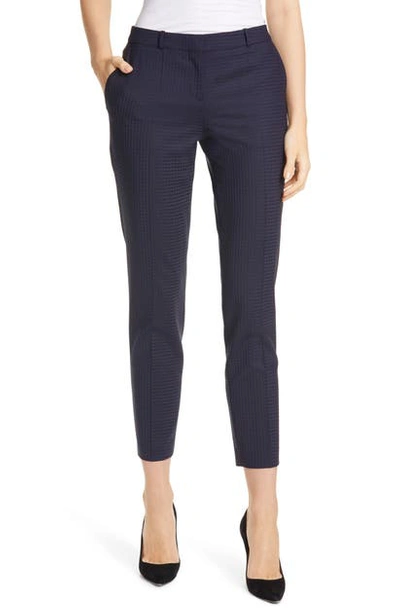 Shop Hugo Boss Tiluna11 Shadow Check Cigarette Pants In Midnight Fantasy