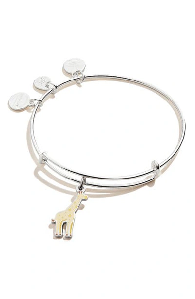 Shop Alex And Ani Color Infusion Giraffe Expandable Wire Bangle In Shiny Silver