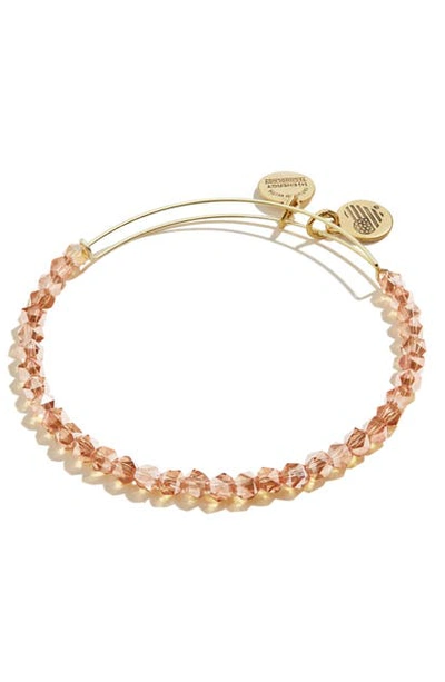 Shop Alex And Ani Splendor Ii Beaded Expandable Wire Bangle In Rafaelian Gold