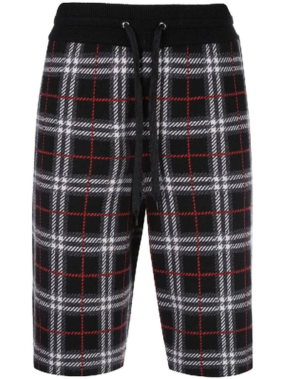 Shop Burberry Check Print Drawstring Shorts In Multicolor