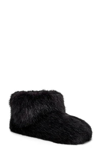 Shop Ugg Amary Faux Fur Slipper Bootie In Black Fabric