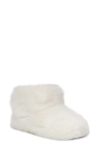 Shop Ugg Amary Faux Fur Slipper Bootie In White Fabric