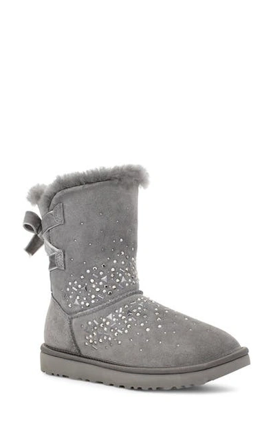 Shop Ugg Classic Galaxy Bling Short Boot In Charcoal Suede
