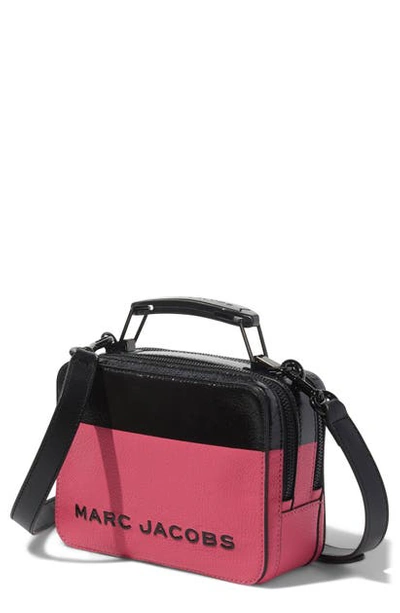 Shop The Marc Jacobs The Box 20 Leather Crossbody Bag In Fuchsia Multi