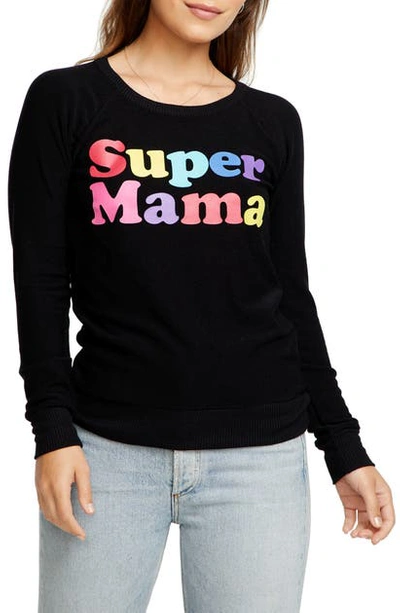 Shop Chaser Super Mama Cozy Pullover In Black