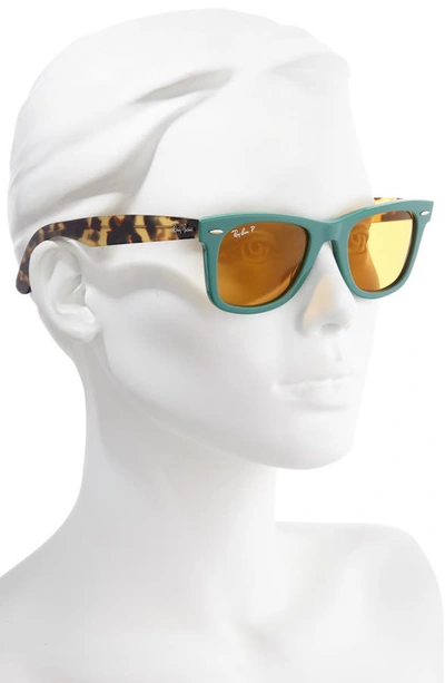 Shop Ray Ban 'classic Wayfarer' 50mm Polarized Sunglasses - Green