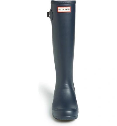 Shop Hunter Tour Packable Waterproof Rain Boot In Navy/ Navy