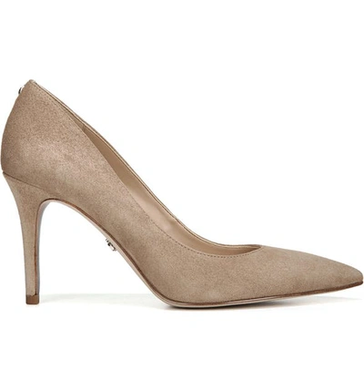 Sam Edelman Margie Suede Pointed-toe Pumps, Gray In Oatmeal Suede