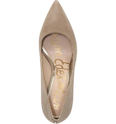 Sam Edelman Margie Suede Pointed-toe Pumps, Gray In Oatmeal Suede