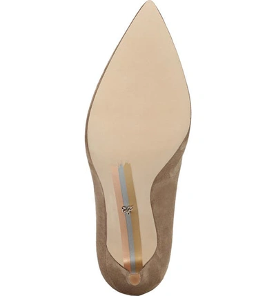 Sam Edelman Margie Suede Pointed-toe Pumps, Gray In Oatmeal Suede