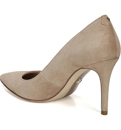 Sam Edelman Margie Suede Pointed-toe Pumps, Gray In Oatmeal Suede