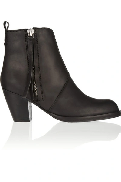 Acne Studios The Pistol Shearling-lined Leather Ankle Boots In Black