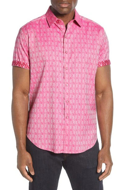 Shop Robert Graham Atlas Regular Fit Jacquard Sport Shirt In Pink