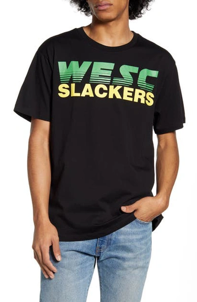 Shop Wesc Mason Slackers Graphic T-shirt In Black
