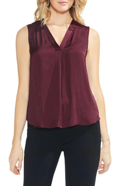 Shop Vince Camuto Rumpled Satin Blouse In Cabernet