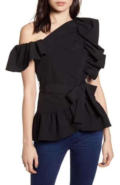 Shop Rebecca Minkoff One-shoulder Top In Black