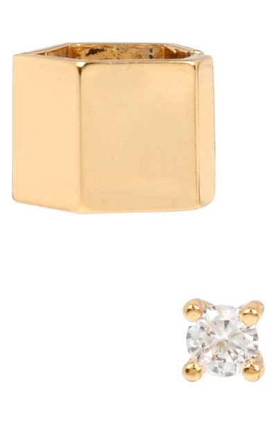 Shop Allsaints Wide Ear Cuff & Stud Set In Gold