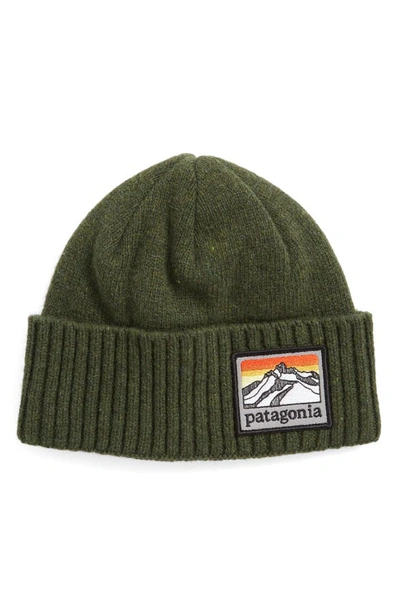 Shop Patagonia Brodeo Wool Stocking Cap In Industrial Green