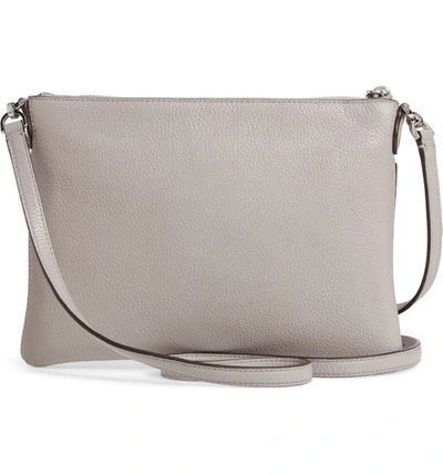 Shop Kate Spade Medium Polly Leather Crossbody Bag In True Taupe