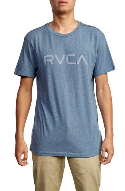 Shop Rvca Logo T-shirt In China Blue