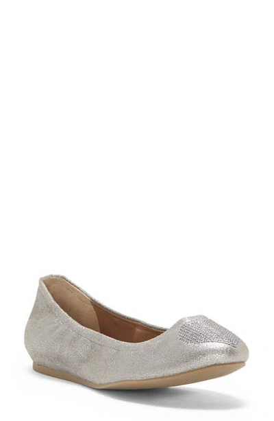 Shop Ed Ellen Degeneres 'langston' Ballet Flat In Silver Fabric