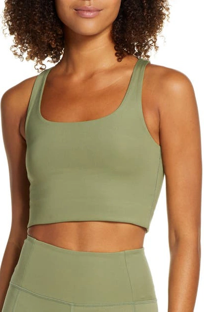Shop Girlfriend Collective Paloma Sports Bra In Olive