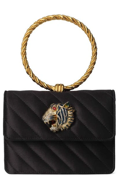Shop Gucci Broadway Quilted Ring Top Handle Bag In Lilla Rose Multi