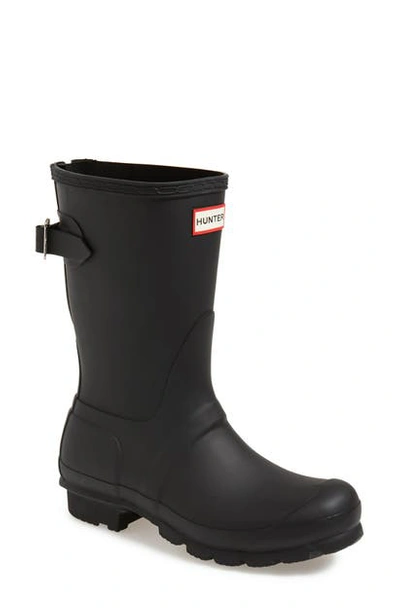 Shop Hunter Original Short Back Adjustable Waterproof Rain Boot In Black