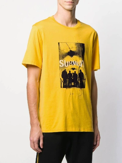 Shop Neil Barrett Photographic Subway T-shirt In Yellow