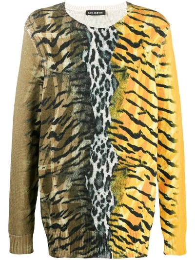 Shop Neil Barrett Safari Print Sweater Yellow