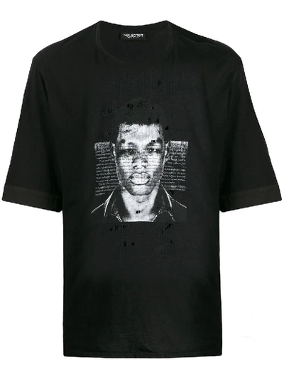 Shop Neil Barrett Distressed Photographic Print T-shirt In Black
