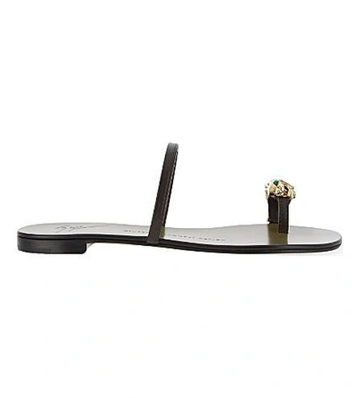 Shop Giuseppe Zanotti Sao Tome Sandals In Dark Brown